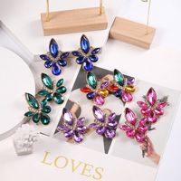 1 Pair Simple Style Commute Water Droplets Plating Inlay Alloy Rhinestones Silver Plated Ear Studs main image 2