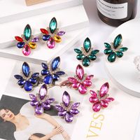 1 Pair Simple Style Commute Water Droplets Plating Inlay Alloy Rhinestones Silver Plated Ear Studs main image 1