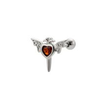 1 Piece Ear Cartilage Rings & Studs Vintage Style Bat 316 Stainless Steel  Copper Plating Inlay Zircon sku image 6