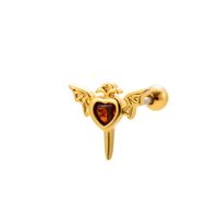 1 Piece Ear Cartilage Rings & Studs Vintage Style Bat 316 Stainless Steel  Copper Plating Inlay Zircon sku image 11