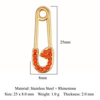 Simple Style Infinity Horns Titanium Steel Inlay Rhinestones Charms Jewelry Accessories sku image 2
