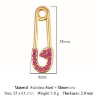 Simple Style Infinity Horns Titanium Steel Inlay Rhinestones Charms Jewelry Accessories sku image 3
