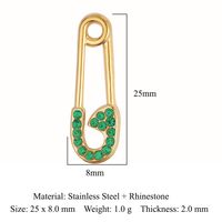 Simple Style Infinity Horns Titanium Steel Inlay Rhinestones Charms Jewelry Accessories sku image 4