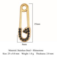 Simple Style Infinity Horns Titanium Steel Inlay Rhinestones Charms Jewelry Accessories sku image 5
