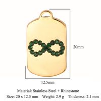 Simple Style Infinity Horns Titanium Steel Inlay Rhinestones Charms Jewelry Accessories sku image 6