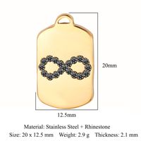 Simple Style Infinity Horns Titanium Steel Inlay Rhinestones Charms Jewelry Accessories sku image 7