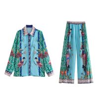 Daily Street Women's Streetwear Flower Bird Polyester Printing Pants Sets Pants Sets sku image 9