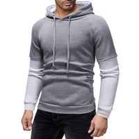 Hoodies Pour Hommes Manche Longue Décontractée Bloc De Couleur main image 4