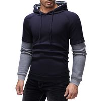 Hoodies Pour Hommes Manche Longue Décontractée Bloc De Couleur main image 3