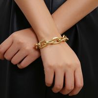 Exaggerated Solid Color Alloy Plating Chain Gold Plated Women's Bracelets main image 1
