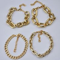 Exaggerated Solid Color Alloy Plating Chain Gold Plated Women's Bracelets main image 3