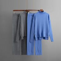 Daily Women's Casual Simple Style Solid Color Core Spun Yarn Viscose Fiber Pants Sets Pants Sets main image 6