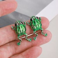 1 Pair Hip-hop Funny Frog Alloy Ear Studs main image 2