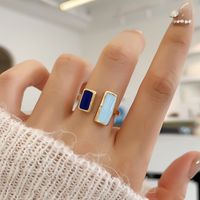 Simple Style Classic Style Color Block Gold Plated Alloy Wholesale Rings main image 4