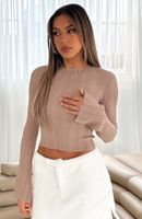 Women's Sweater Long Sleeve Sweaters & Cardigans Simple Style Solid Color sku image 4
