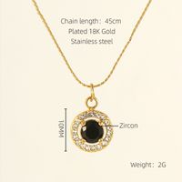 Acier Au Titane Plaqué Or 18K Élégant Dame Ovale Les Gouttelettes D'Eau Forme De Cœur Incruster Zircon Pendentif sku image 30