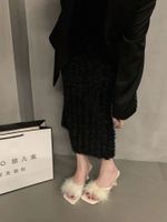 امرأة ملابس الشارع اللون الصامد مربع اصبع القدم صنادل الموضة sku image 14