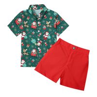 Christmas Cute Animal Abstract Cotton Boys Clothing Sets main image 2