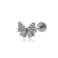 1 Piece Ig Style Vintage Style Geometric Flower Bow Knot Plating Inlay Titanium Alloy Zircon 18k Gold Plated Ear Studs sku image 10