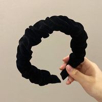 Vintage Style Solid Color Velvet Pleated Hair Band sku image 3
