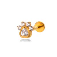 1 Piece Ig Style Vintage Style Geometric Flower Bow Knot Plating Inlay Titanium Alloy Zircon 18k Gold Plated Ear Studs sku image 4