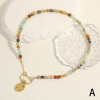 Mode Pentagramm Mond Kupfer Überzug Künstliche Edelsteine Armbänder Halskette sku image 4