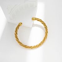 Casual Simple Style Solid Color Stainless Steel Plating Bangle sku image 14