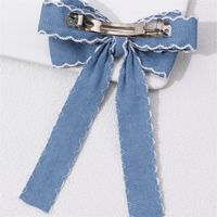 Sweet Solid Color Bow Knot Cloth Hair Clip main image 7