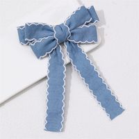 Sweet Solid Color Bow Knot Cloth Hair Clip sku image 1