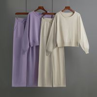 Daily Women's Simple Style Solid Color Core Spun Yarn Pocket Pants Sets Pants Sets main image 1
