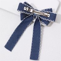 Sweet Solid Color Bow Knot Cloth Hair Clip main image 2