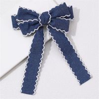 Sweet Solid Color Bow Knot Cloth Hair Clip main image 4