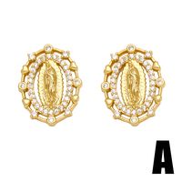 1 Paire Style Vintage Style Simple Forme De Cœur Placage Incruster Le Cuivre Perles Artificielles Zircon Plaqué Or 18k Boucles D'oreilles main image 3