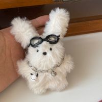 Cute Rabbit Plush Women's Bag Pendant Keychain sku image 7