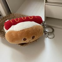 Cute Hamburger French Fries Plush Women's Bag Pendant Keychain sku image 1