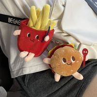 Cute Hamburger French Fries Plush Women's Bag Pendant Keychain main image 4