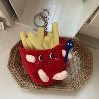 Cute Hamburger French Fries Plush Women's Bag Pendant Keychain sku image 5