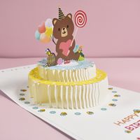 Birthday Cartoon Style Cute Bear Paper Birthday Festival Card main image 3