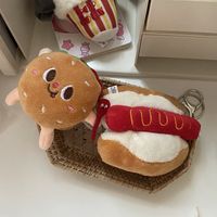 Cute Hamburger French Fries Plush Women's Bag Pendant Keychain main image 3