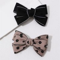 Sweet Solid Color Bow Knot Cloth Hair Clip sku image 1