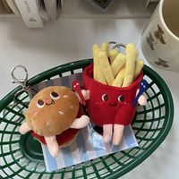 Cute Hamburger French Fries Plush Women's Bag Pendant Keychain main image 2