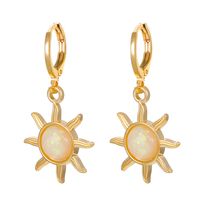1 Pair Vintage Style Sun Plating Inlay Alloy Opal Drop Earrings main image 2