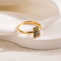 Vintage-stil Tragen Kupfer 14 Karat Vergoldet Zirkon Offener Ring In Masse sku image 1