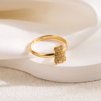 Vintage-stil Tragen Kupfer 14 Karat Vergoldet Zirkon Offener Ring In Masse main image 2