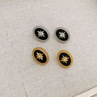 1 Pair Retro Geometric Star Plating Inlay 304 Stainless Steel Zircon 16K Gold Plated White Gold Plated Gold Plated Ear Studs main image 2
