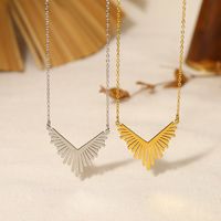 Ig Style French Style Geometric Stainless Steel Titanium Steel Plating 18k Gold Plated Pendant Necklace main image 5