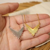 Ig Style French Style Geometric Stainless Steel Titanium Steel Plating 18k Gold Plated Pendant Necklace main image 6