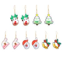 1 Pair Cute Christmas Tree Elk Plating Plastic Drop Earrings main image 2
