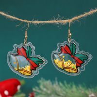 1 Pair Cute Christmas Tree Elk Plating Plastic Drop Earrings sku image 1