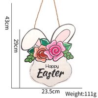 Easter Cartoon Style Cute Rabbit Flower Wood Outdoor Party Festival Hanging Ornaments sku image 7